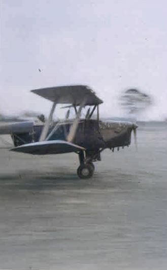The Author and VH-BUM almost airborne for another run - When RAAF Pilots Went Crop Dusting 1955/56