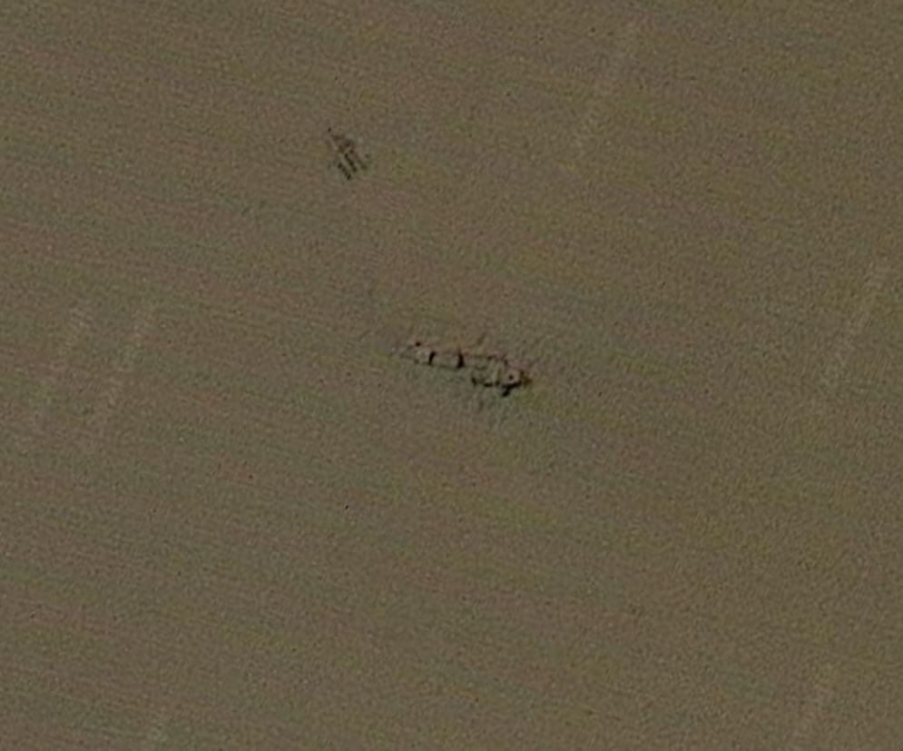 Google Earth image of the remaining wreckage of BBV.